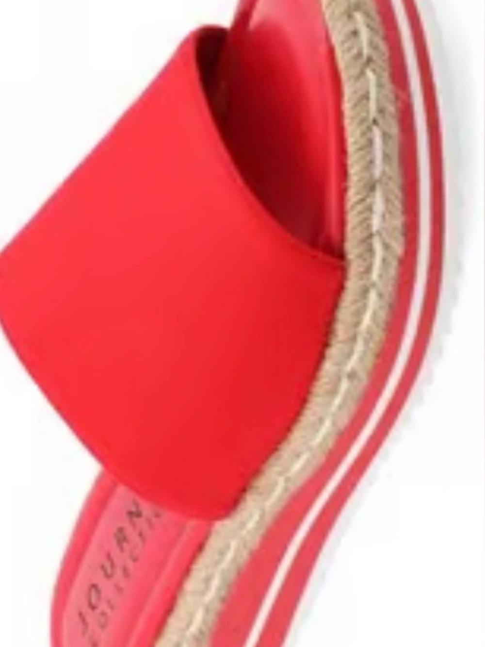 Journee Collection Red Slide Espadrille Mule